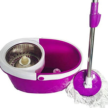 SSAYY Spray Mop Mop in Microfibra Ultra Sottile con Testa Rotante A 360 Gradi con Secchio in Acciaio Inossidabile I Materiali di Pulizia per La Casa Viola Si Muovono in Modo Flessibile