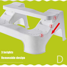 Sgabello da Bagno, Sgabello Squaty Rimovibile Poggiapiedi Assistant Regolabile in Altezza Passi di Assistenza WC