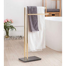Wing Portasciugamani piantana portasciugamani da Terra Acciaio Inox Bagno Metallo Porta Asciugamani con Base in Marmo, H90 cm