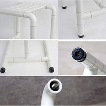 DGHJK Sgabello da Doccia, Sgabello da Bagno di Sicurezza Antiscivolo, Sedia da Bagno Antiscivolo per Donna Incinta e Anziani Sgabello da Doccia ausiliario in Acciaio Inossidabile e PVP, Bianco, L
