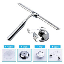 Zindoo Asciuga Vetri Doccia in Acciaio Inox, Lavavetri per Cabina Doccia, Spatola Doccia e Tergivetro per Doccia (2 Ganci a Parete autoadesivi + 1 Striscia di Gomma)