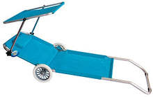 Joy Summer Spiaggina con Ruote Trolley Sedia Sdraio con Posizione Mare Spiaggia Piscina Azzurro