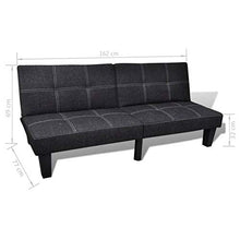 vidaXL Divano Letto Regolabile in Tessuto Nero Soggiorno Casa Salotto Sofa