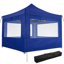 TecTake 800686 Gazebo Richiudibile 3x3 m Pieghevole a Fisarmonica, Alluminio, 100% Impermeabile, con 4 Parti Laterali, Picchetti e Sacca - Diversi Colori – (Blu | No. 403155)