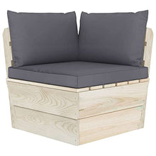vidaXL Set Divani da Giardino su Pallet 5 pz con Cuscini Legno Abete