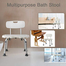 WCY Sedia da Bagno, Sedile Doccia con Schienale Rimovibile, Gambe di Altezza Regolabile Comfort Sgabello da Bagno Sgabello Doccia Slot per Adulti/Bambini yqaae