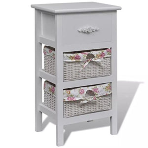 Roderick Irving Armadio con 1 Cassetto e 2 Cestini in Legno Bianco Armadio Camera da Letto Mobile Soggiorno armadietto Ingresso armadietti spogliatoio armadietti Bagno