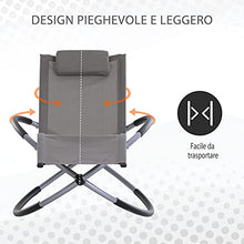 Outsunny Sedia a Dondolo Design Moderno per Interni ed Esterni Textilene 154x80x84cm Grigio