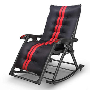 Sedia a sdraio pieghevole Lettino prendisole Comodo relax Sedia a dondolo, Sedia lounge resistente Sedia relax con cuscino in tessuto di cotone - Sedia a dondolo pieghevole pieghevole per uomo anziano
