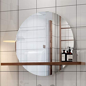 Specchio Rotondo, Specchio Bagno con Mensole, Specchio da Doccia/Impermeabile A Prova di Esplosione (50 cm/60 cm)