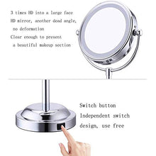 Specchio per Il Trucco, Specchi da Barba Specchio per Il Trucco/Specchio Cosmetico A LED con Ingrandimento 3X / 1X Doppio Specchio Laterale Specchio Cosmetico da Tavolo da 6 Pollici