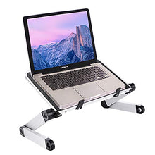 AYADA Supporto per PC Portatile Ergonomico 360° Regolabile, Tavolino Pieghevole PC Notebook di Alluminio, Vassoio di Lettura Inclinabile per Scrivania/Divano/Libro/Rivista/Colazione/Letto(Nero)