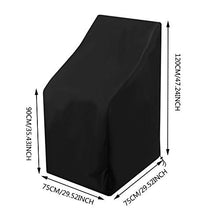 Copertura per sedie da giardino, 2 pezzi, 210D, tessuto Oxford, impermeabile, antivento, resistente ai raggi UV, per sedie da esterni, colore: nero