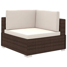 vidaXL Set Divano da Giardino 15 pz in Polyrattan Marrone Sofa con Cuscini