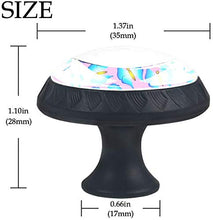 Farfalle Blu Su Sfondo Rosa Pomelli per Porta Set di 4 Pomelli per Mobili Manopole per Cassetti Cucina Armadio Vetro