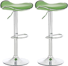 CLP Set 2 Sgabelli Bar Shanghai in Similpelle I Sgabelli Alti Cucina Girevoli E Regolabili 60-80CM, Colore:Verde