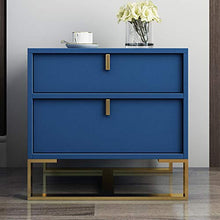 FAPROL Comodino per Camerette Simplicity Comodini con Cassetti Comodina con Staffa Metallica Comodino Stile Moderno Armadietti Portaoggetti Blue