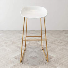 LWW Sedie, Sgabelli da bar moderni Poggiapiedi Sgabelli da bar Seduta in plastica PP Sedie da pranzo per cucina Ufficio aziendale Ristorante Gambe in metallo dorato,bianca,45x45x75 cm