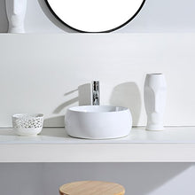 ERIDANUS Serie Luciano -02, Lavabo di Ceramica Bianco Lusso Lavandino Lavello Lavamano Lavabo da Appoggio Tondo Ovale Bacinella Lavandino Lavello per Bagno Casa Bidet Lavabo