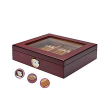 YYYUR 30 Cigar Box di stoccaggio, Europeo Vetro Retro Copertina Legno di Cedro Cigar Humidor, Portatile Viaggio Viaggio di Lavoro con termometro Cigar Box,Rosso