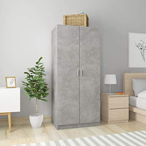 Tidyard Armadio Armadietto in Legno Armadietto per Telefono Armadietto per Camera da Letto Armadietto Cucina Grigio Cemento 80x52x180 cm in Truciolato