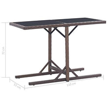 Festnight Tavolo da Giardino, Tavolo da Esterno Marrone, Tavolino da Giardino 110x53x72 cm