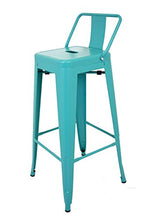 La sedia spagnola tólix Pack di sgabelli con Schienale, Acciaio Inox, Turchese, 43 x 43 x 76 cm