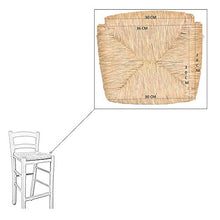 Sgabello in legno con schienale h 66cm con manico seduta in paglia ciliegio