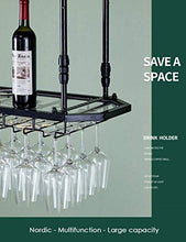Rastrelliere per calici con pannello in vetro, bottiglia di vino da appendere a soffitto, calice, contenitore per contenitori per tazze Scaffali galleggianti Bar Arredamento da cucina - Altezza rego