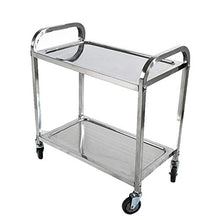 WHJ@ Carrello Multifunzione da Cucina in Acciaio Inossidabile, Carrello di Servizio in Acciaio Inox A Due Strati, Veicolo di Raccolta Mobile, Carrello degli Attrezzi da Cucina