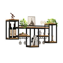 Portabottiglie Vintage da Parete - per Bottiglie di Vino Rack di stoccaggio Scaffale per Vini Legno per Cucina, Sala da Pranzo, Bar, Cantina