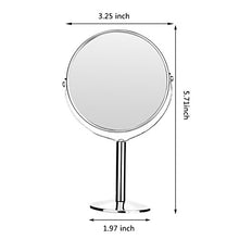 KevenAnna - Specchio da toeletta girevole a doppia faccia, con ingrandimento 4X e supporto da tavolo, diametro 8,26 cm, ideale per camera da letto e bagno