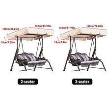 YFFS Dondoli Coperti, Sedia da Giardino Resistente alla Pioggia Sostituire Il Parasole della Copertura Superiore, Adatto per Ombrellone Amaca da (escluso Altalena) (164 * 114 * 15 CM,Beige)