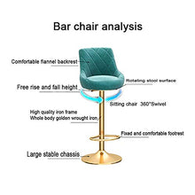 Sgabelli da Bar Sedia Sgabelli da bar, colazione pranzo Sgabelli Con Chrome poggiapiedi e base, a 360 ° Ascensore girevole meccanica con la parte posteriore flanella Bar Stool, gamba d'oro sgabello da