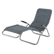 Blumfeldt Vitello Noble Grey - Lettino Sdraio Prendisole, Giardino o Spiaggia (140 x 72 x 104 CM, Reclinabile, Morbida Imbottitura, Telaio in Tubo di Acciaio), Grigio