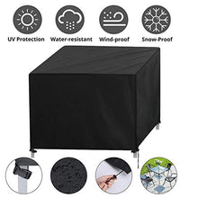 Copertura per mobili da giardino in tessuto Oxford 420D, rettangolare, impermeabile, resistente al vento e ai raggi ultravioletti (180 x 150 x 80 cm, nero)