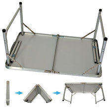 AMANKA Tavolino da PIC-nic incl 2 Sgabelli Tavolo da Campeggio 90x60x70cm Altezza Regolabile Pieghevole Formato Valigia Grigio Scuro