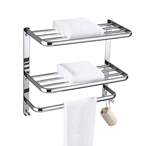NHLBD Mensola da Bagno, mensola portaoggetti - 3 ° Piano Bagno Mensola Hanging Shelf Rettangolare Bagagli Mensola for Doccia in Camera con Portasciugamano partizione Hook Bagno
