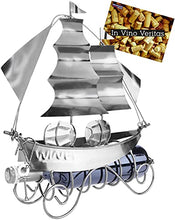BRUBAKER Portabottiglie per Vino - Nave a Vela - Decorazione in Metallo - Portabottiglie con Biglietto d'Auguri - Regalo del Vino
