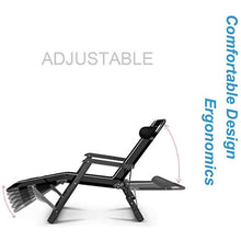 XLYYHZ Sedia Zero Gravity Sedia Zero Gravity Lounge ， Lettino Prendisole ， Sedia Pieghevole da Giardino in Metallo Sedia da Giardino reclinabile Relaxer con Cuscini in Rete Chaise Longue Nera