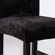 Topchances - Coprisedia da bar e sgabello, con schienale corto, elastico, rimovibile, lavabile, rivestimento in velluto per sedia da pranzo, sedia da bar, sgabello da bar (nero, 6 pezzi)