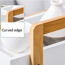DHR- 3 tier Piccolo rotolamento carrello con ruote, Carrello for Organizzatore di stoccaggio Rack for casa e ufficio, assemblea facile, bambù, 31 "H x 15" L x 7.8" W cassetti ristorazione trolley baga
