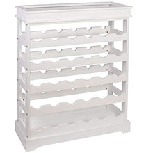BAKAJI Mobile Angolo Bar Cantinetta Porta Bottiglie Vino 30 Posti in Legno Portabottiglie Cantina Casa Bar Ristorante con Ripiano Superiore Dimensioni: 70 x 70 x 23 cm Design Moderno Bianco