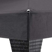 Deuba Gazebo polyrattan 3x4m Doppio Tetto antimacchia Resistente Raggi UV Padiglione Giardino Nero