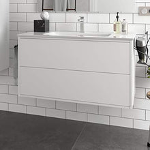 Yellowshop. - Mobile Bagno sospeso 80 cm Design Moderno 2 cassetti lavabo specchiera LED MOD. Optimus (Bianco Opaco)
