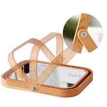 LULUTING Specchio Trucco Specchio for Il Trucco, di Legno Due Lati Tavolo Specchio, Specchio del Bagno, Lente d'Ingrandimento.