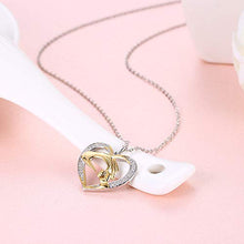 Collana In Argento Sterling, 925 Sterling Argento Mano Nella Moda Stile Zircon Geometrico Cuore Collana Pendente Indipendente, Adatto Per La Festa Della Mamma, Regali Di Anniversario E Regali Di Comp
