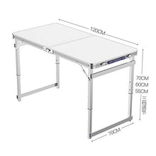 Tavolo da campeggio pieghevole per esterni, tavolo da pranzo in lega di alluminio da 120 cm, tavolo per computer portatile, bianco