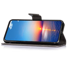 Saceebe Compatibile con Xiaomi Max 3 Custodia pelle Cover a libro Portafoglio Flip Case [Custodia in pelle goffrata con fiori e farfalle con cordino] anteriore e posteriore Bumper Case,grigio