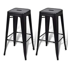 Autoshoppingcenter Set di 2 Sedie da Bar Seggiolone Sgabello da Bar Quadrato Nero
